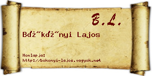 Bökönyi Lajos névjegykártya