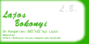 lajos bokonyi business card